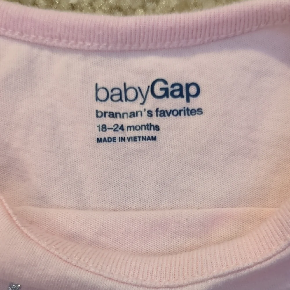 GAP Light Pink Baby Bodysuit with Floral Design